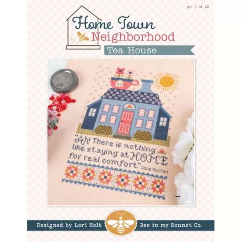 Home Town Neighborhood – Tea House Cross Stitch Pattern