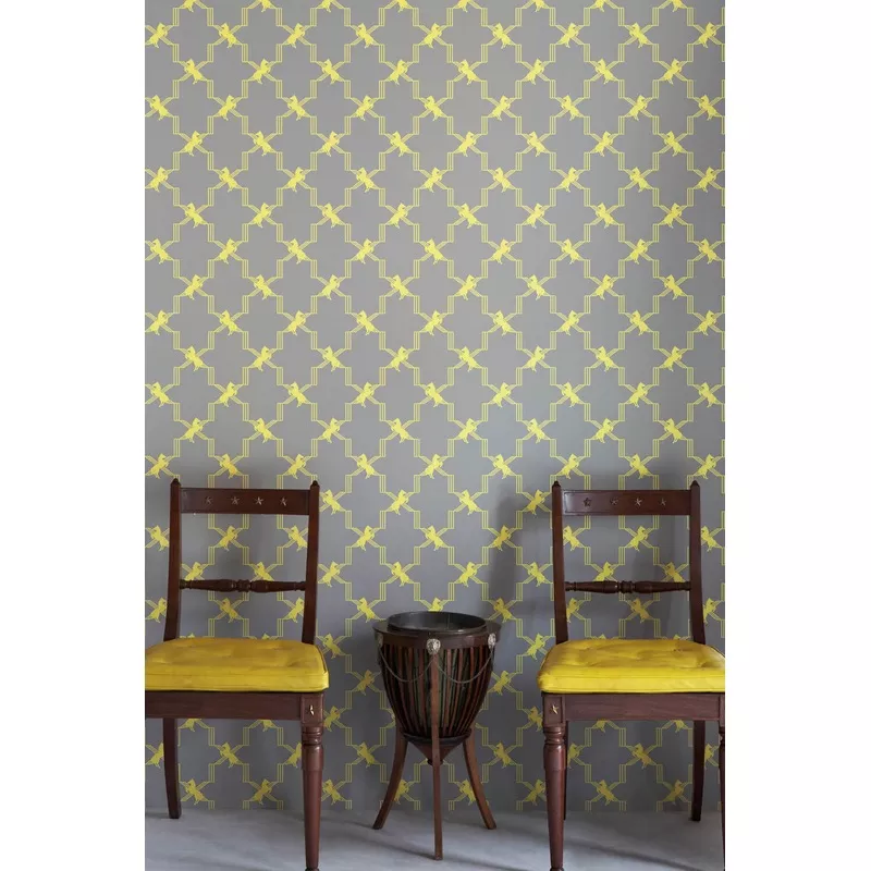 horse-trellis-acid-on-grey-wallcovering Horse Trellis – Acid On Grey Wallcovering