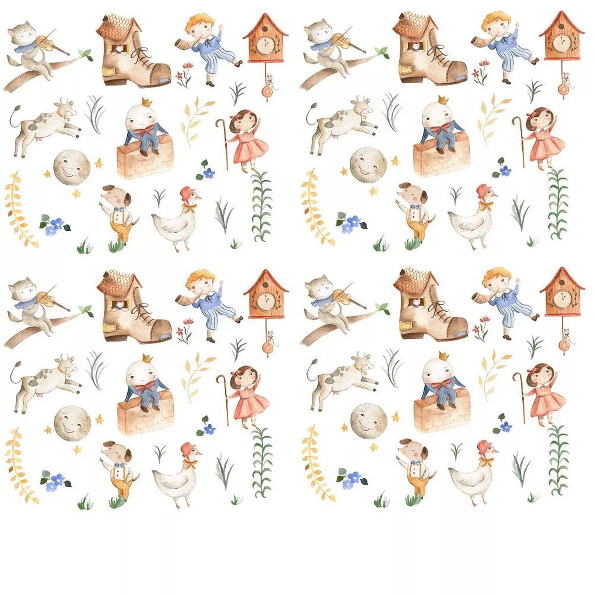 Humpty Dumpty Elements Fabric – White