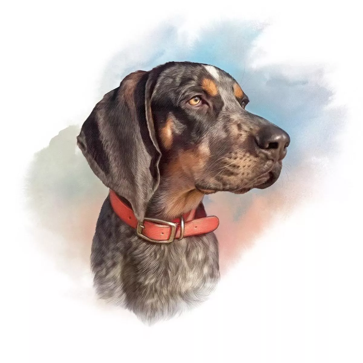 hunting-dog-portrait-fabric-panel-multi Hunting Dog Portrait Fabric Panel – Multi