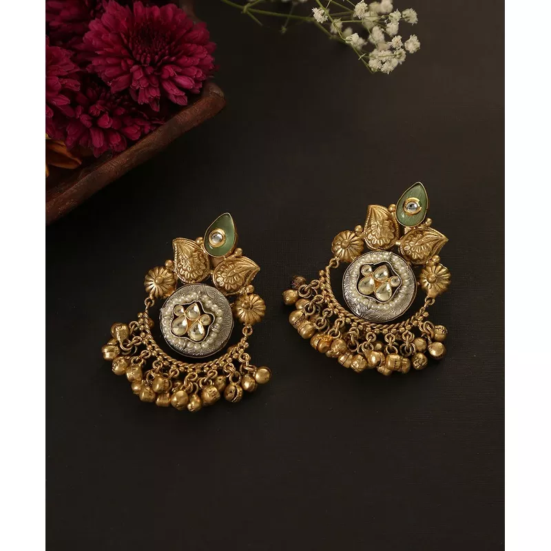 iditri-handcrafted-earrings-with-ghungroos-stones Iditri Handcrafted Earrings With Ghungroos And Stones
