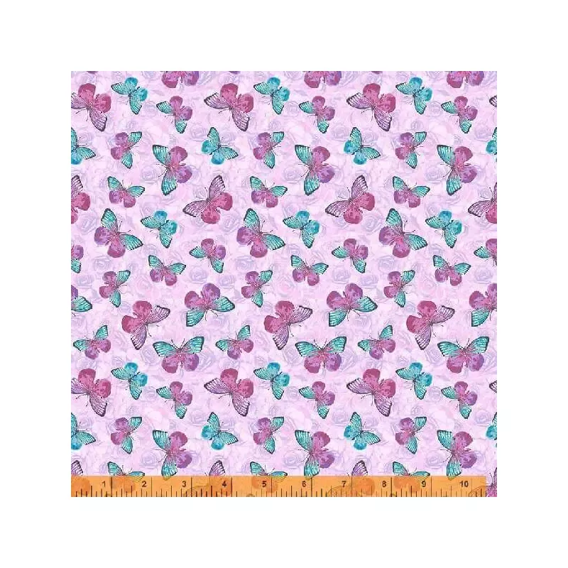 In Bloom Whistler Studios 53373-2 Lavender Flutter Cotton