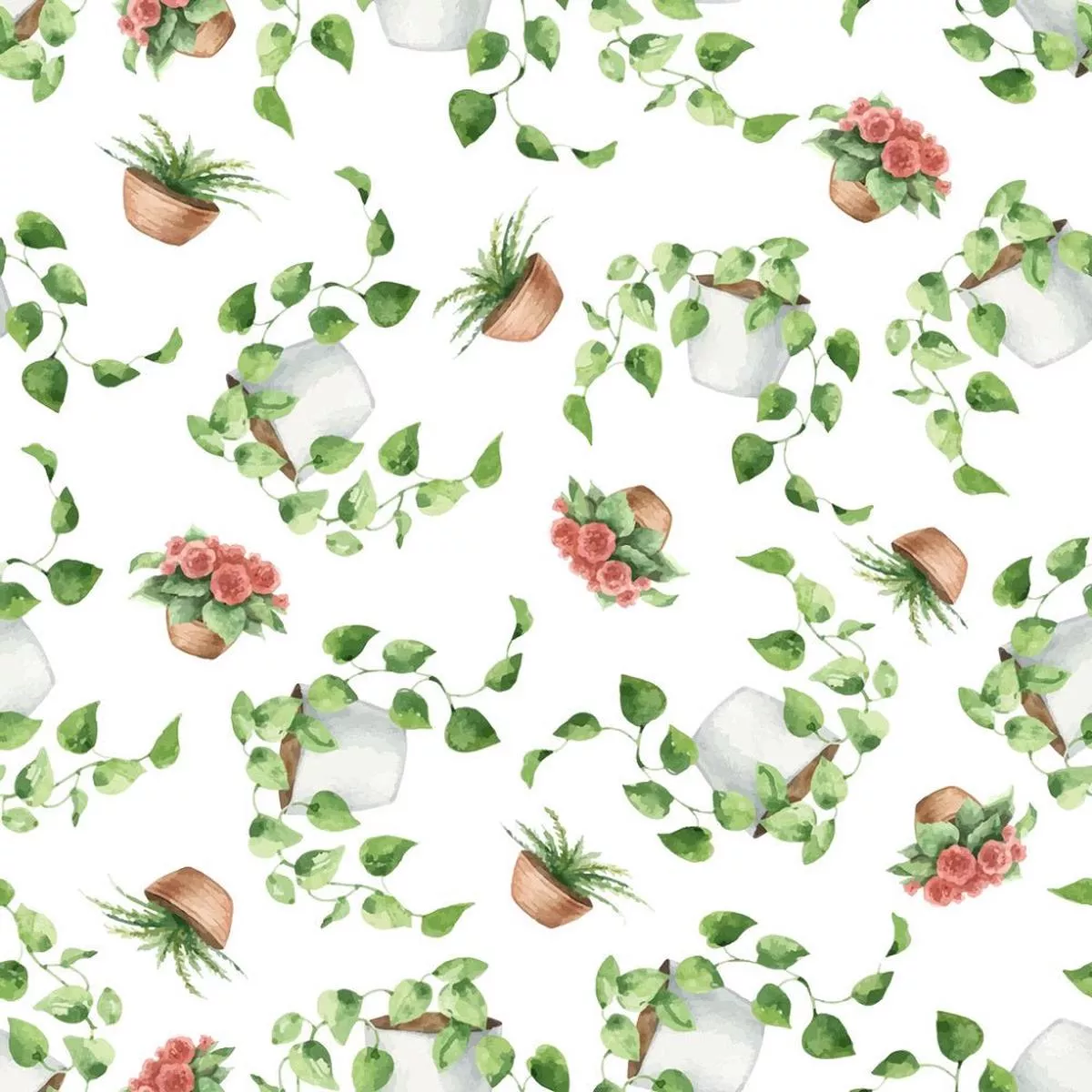 indoor-green-plants-vines-fabric Indoor Green Plants Vines Fabric