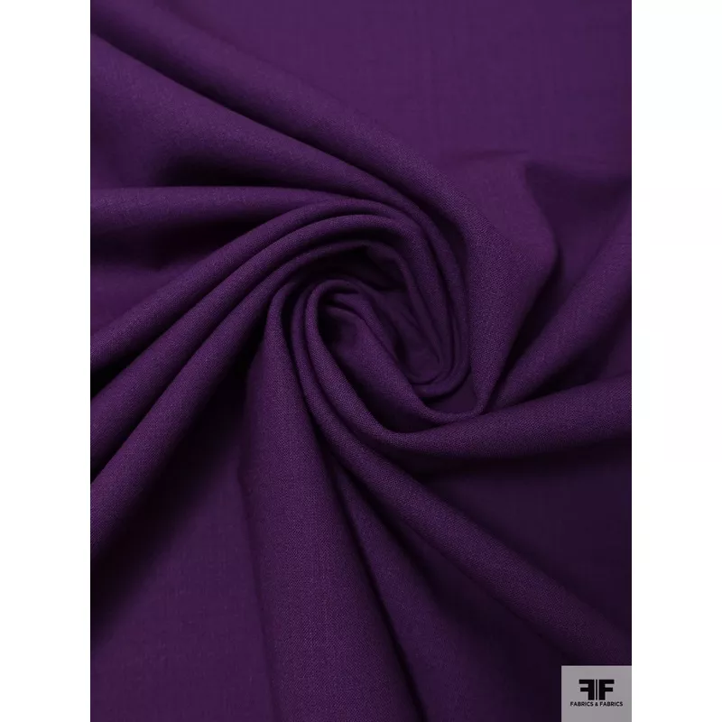 Italian 2-Ply Solid Heavy Wool-Blend Jacket Weight – Purple