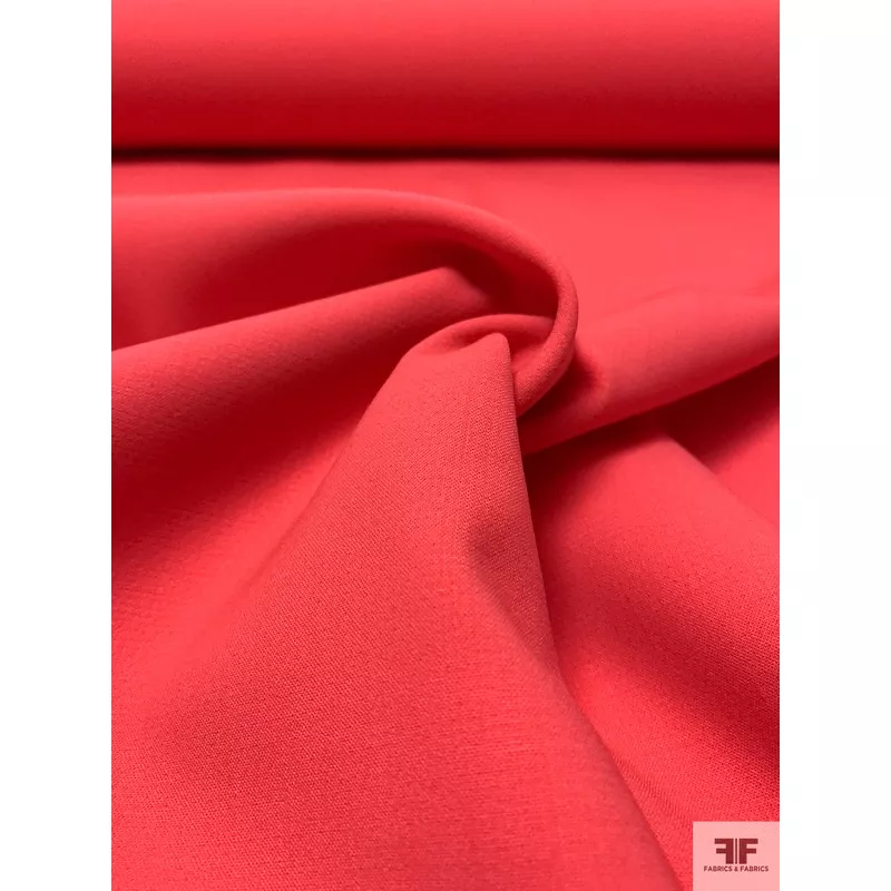 Italian Double Faced Stretch Wool Suiting – Hot Coral