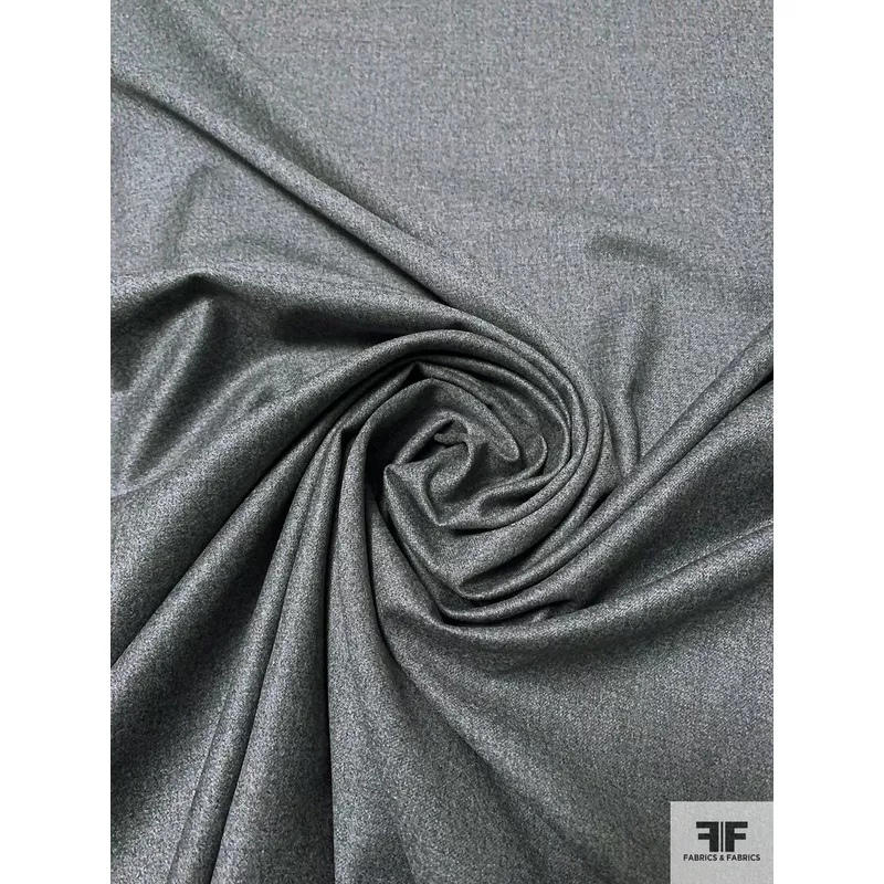 Italian Fine Flannel Wool Suiting – Heather Grey