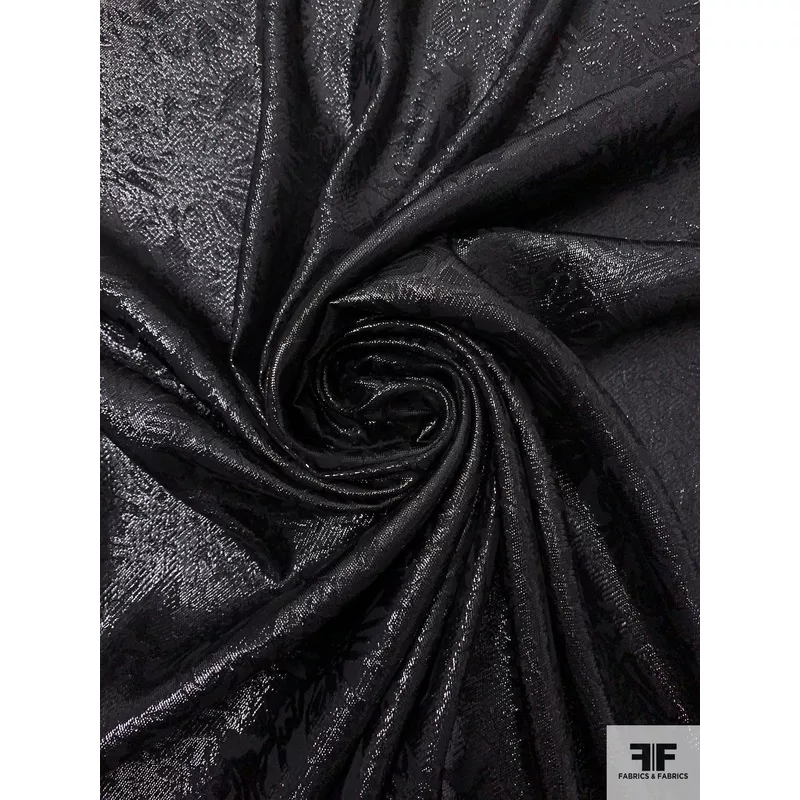 Italian Floral Soft Jacquard Lam – Black