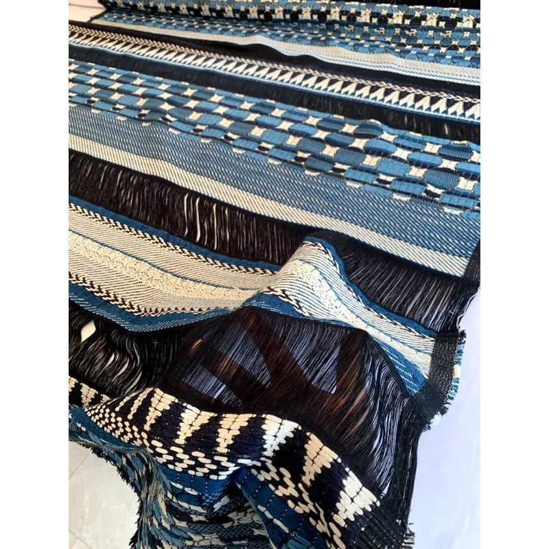 italian-novelty-woven-suiting-with-geometric-patterns-blue-white-black Italian Novelty Woven Suiting with Geometric Patterns – Blue / White / Black