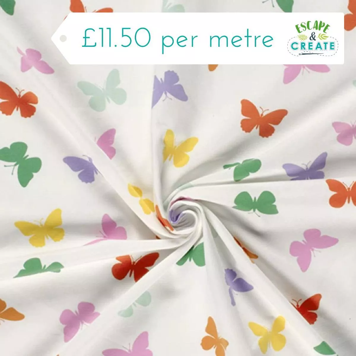 jersey-butterflies-on-off-white-cotton Jersey Butterflies on Off White (Cotton)