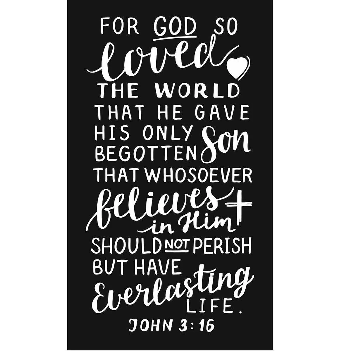 john-3-16-black-fabric-panel-25 John 3:16 Black Fabric Panel – 25″