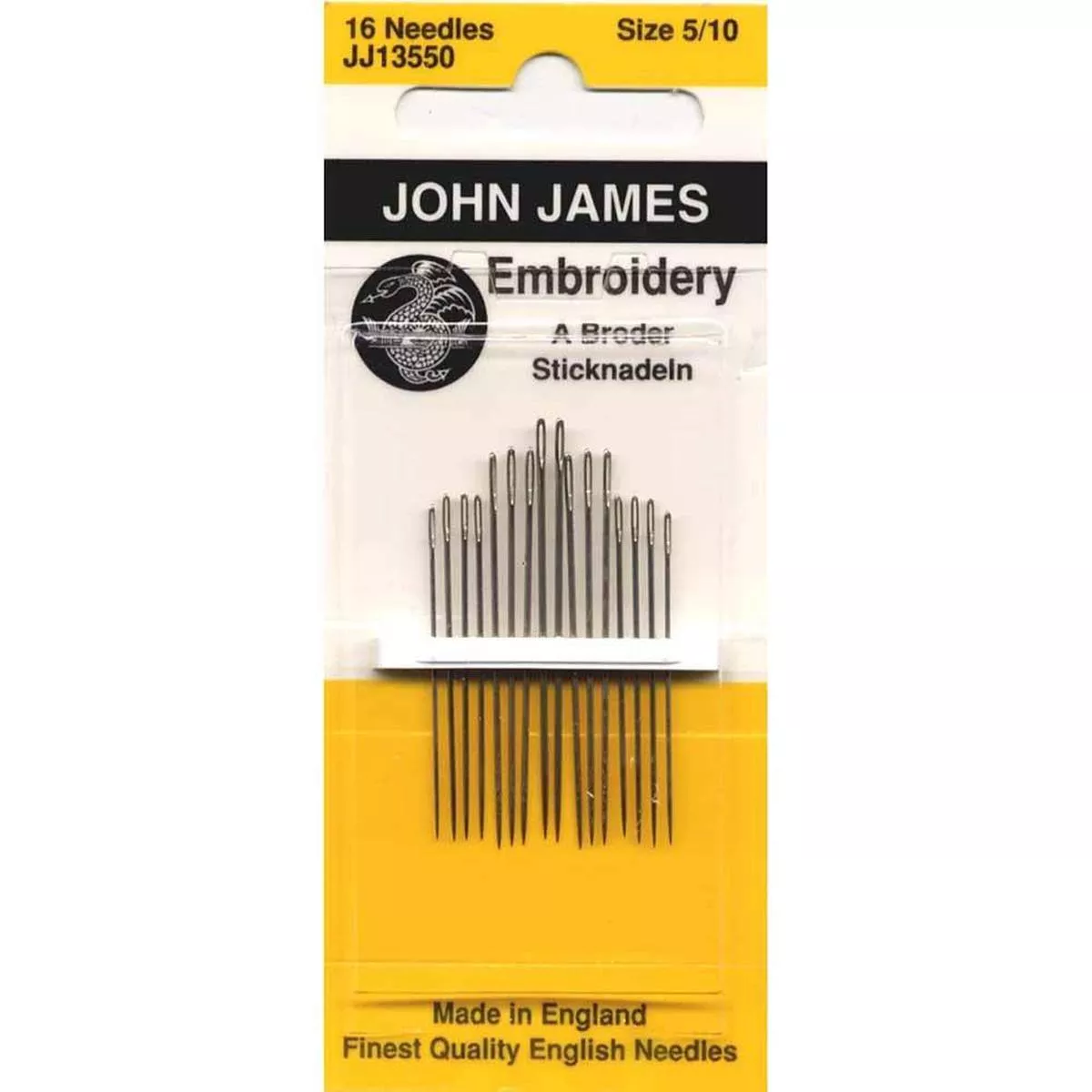 John James Embroidery / Crewel Needles Assorted Sizes 5/10