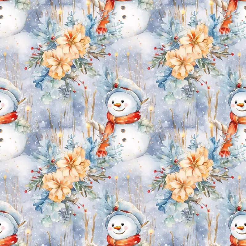 Jolly Snowmen Pattern #10 Fabric