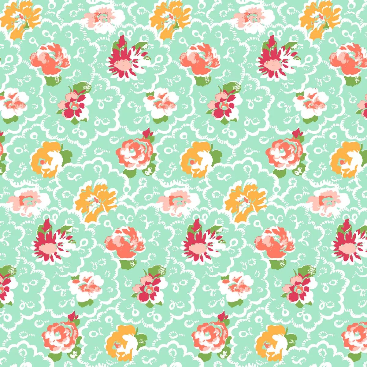 juniper-on-melon-fabric Juniper on Melon Fabric