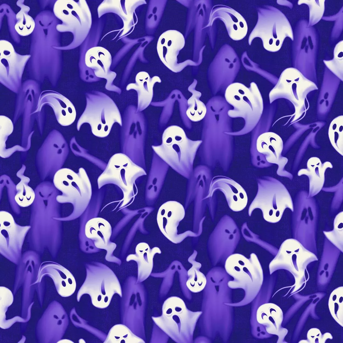 Kate Ward Thacker – Haunted Howls – Purple Ghost Fabric