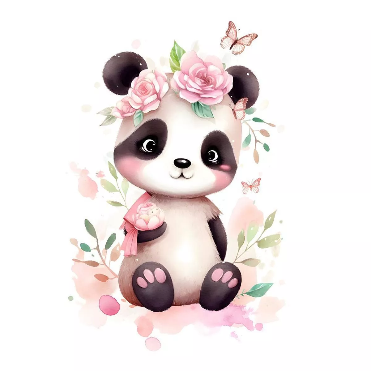 kawaii-nursery-baby-panda-fabric-panel Kawaii Nursery Baby Panda Fabric Panel