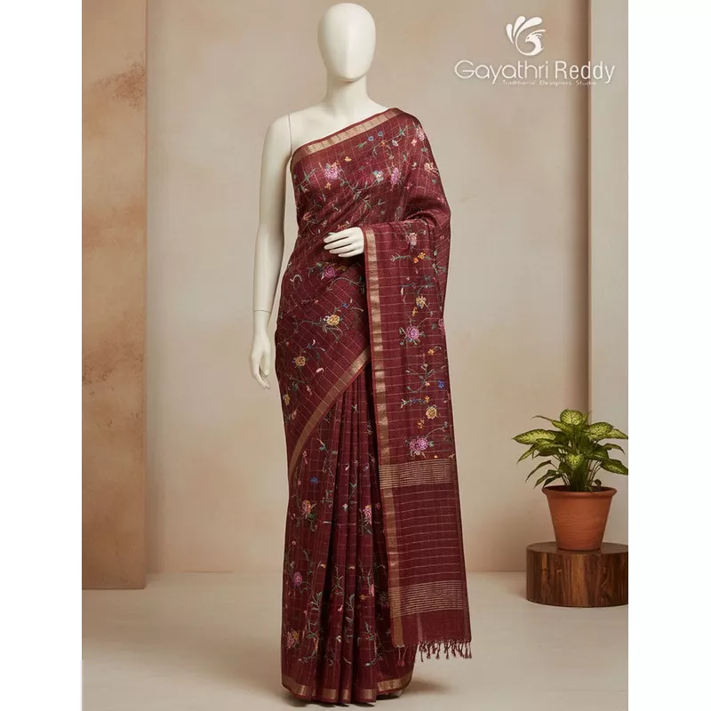 KHADI SILK WORK SAREE-KSW10