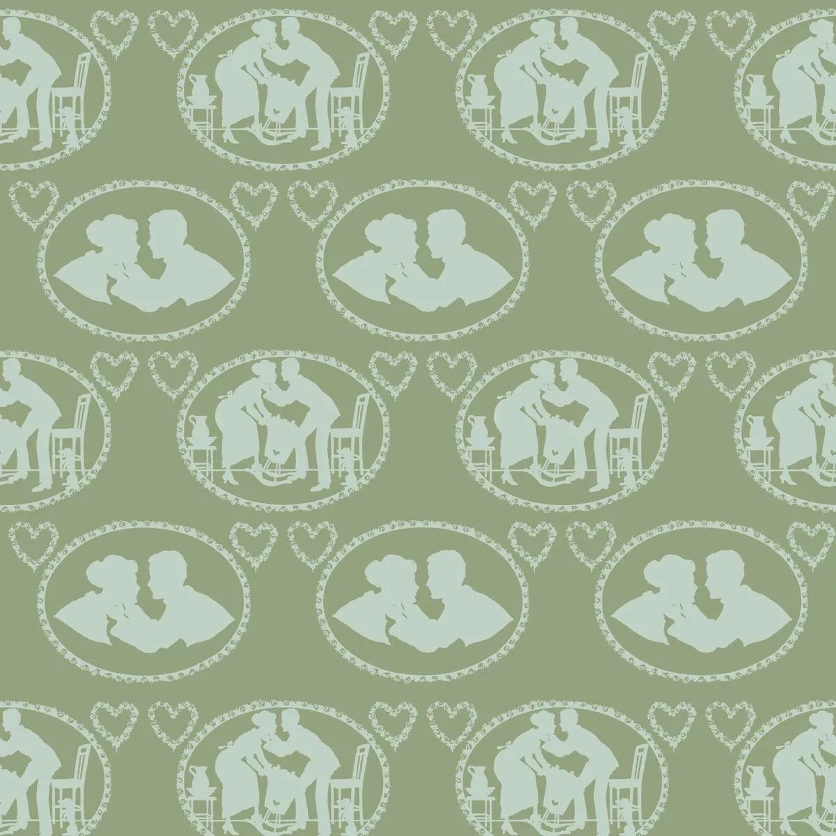 kisses-on-moss-fabric Kisses on Moss Fabric