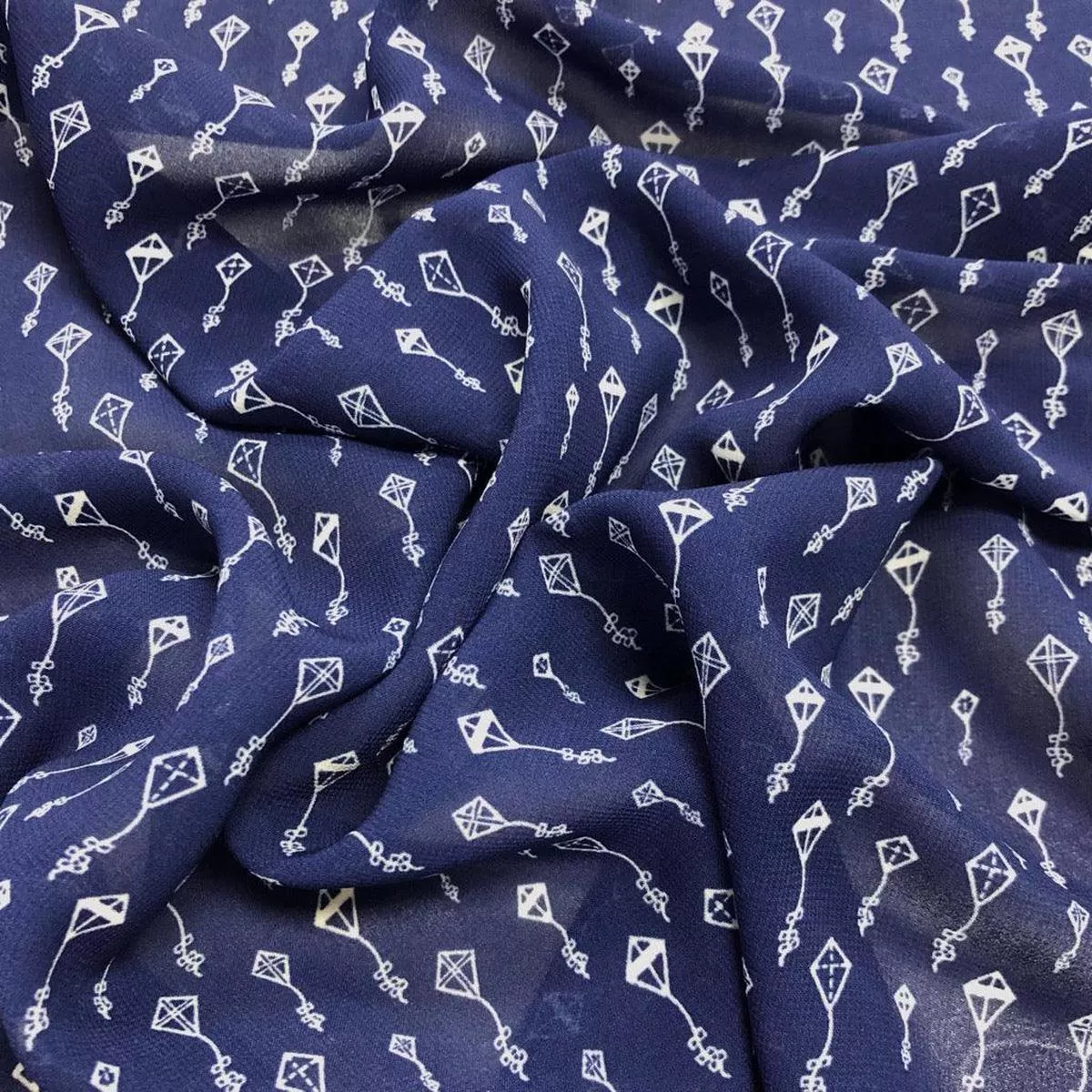 kites-on-navy-chiffon-fabric-3m-pre-cut Kites on Navy Chiffon Fabric – 3m Pre-cut
