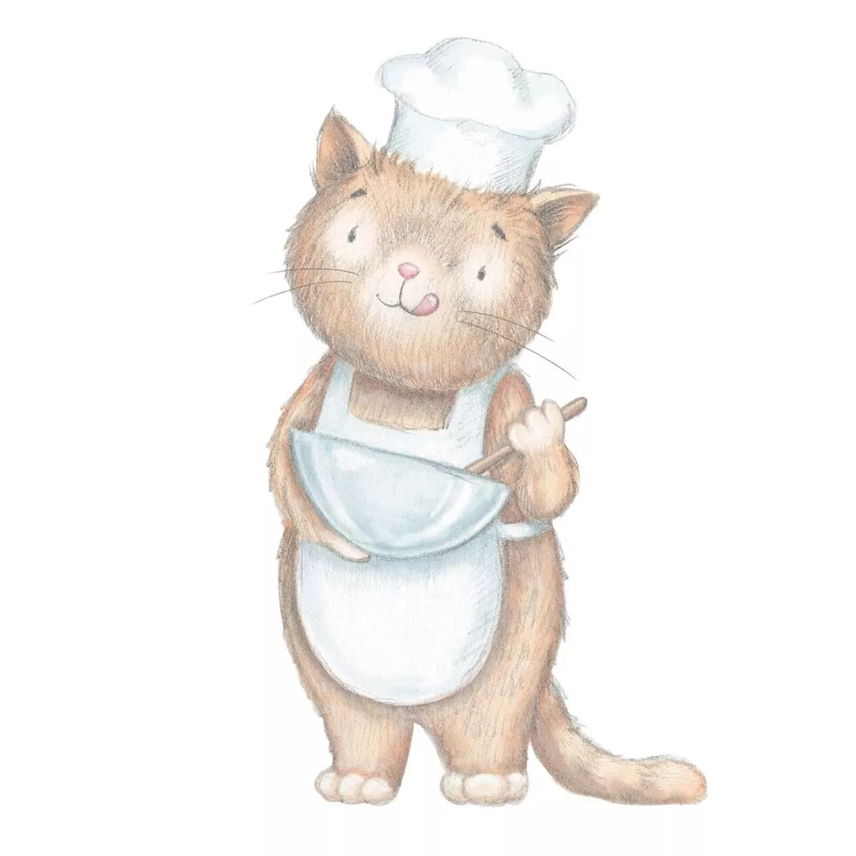 Kitten Cooking in The Kitchen Fabric Panel