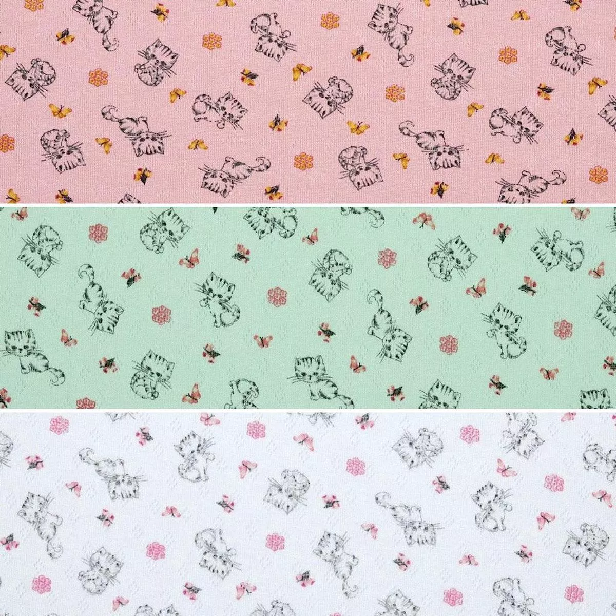 kittens-pointoille-jersey-fabric Kittens Pointoille Jersey Fabric