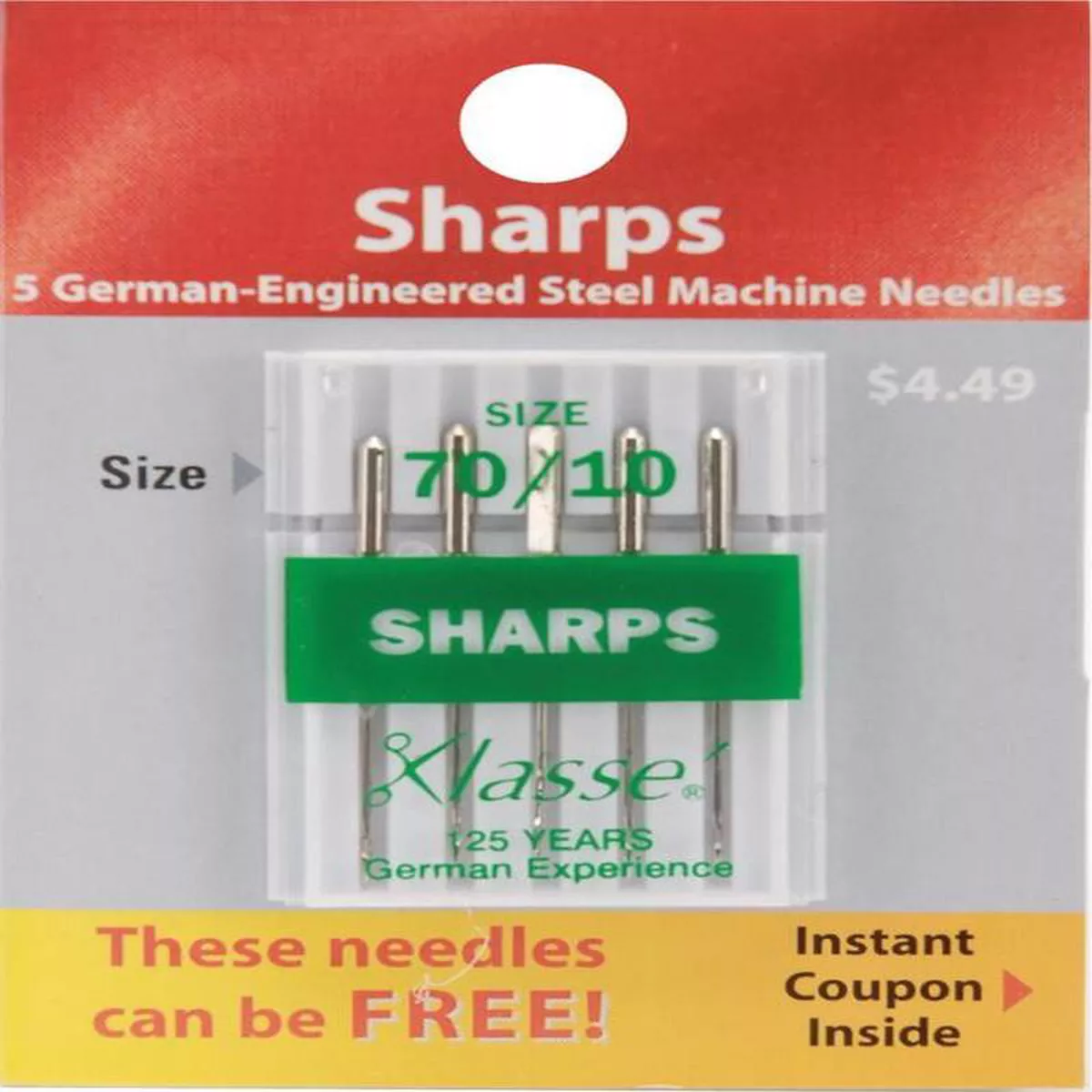 klasse-size-7010-sharps-sewing-machine-needles Klasse Size 7010 Sharps Sewing Machine Needles
