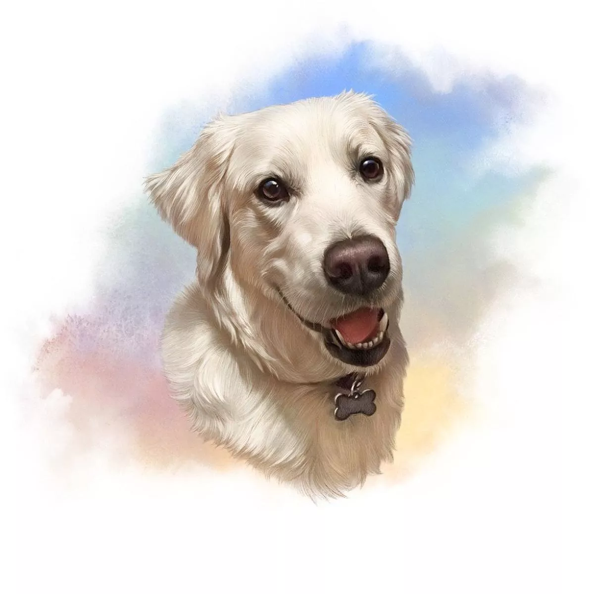 labrador-portrait-fabric-panel-multi Labrador Portrait Fabric Panel – Multi