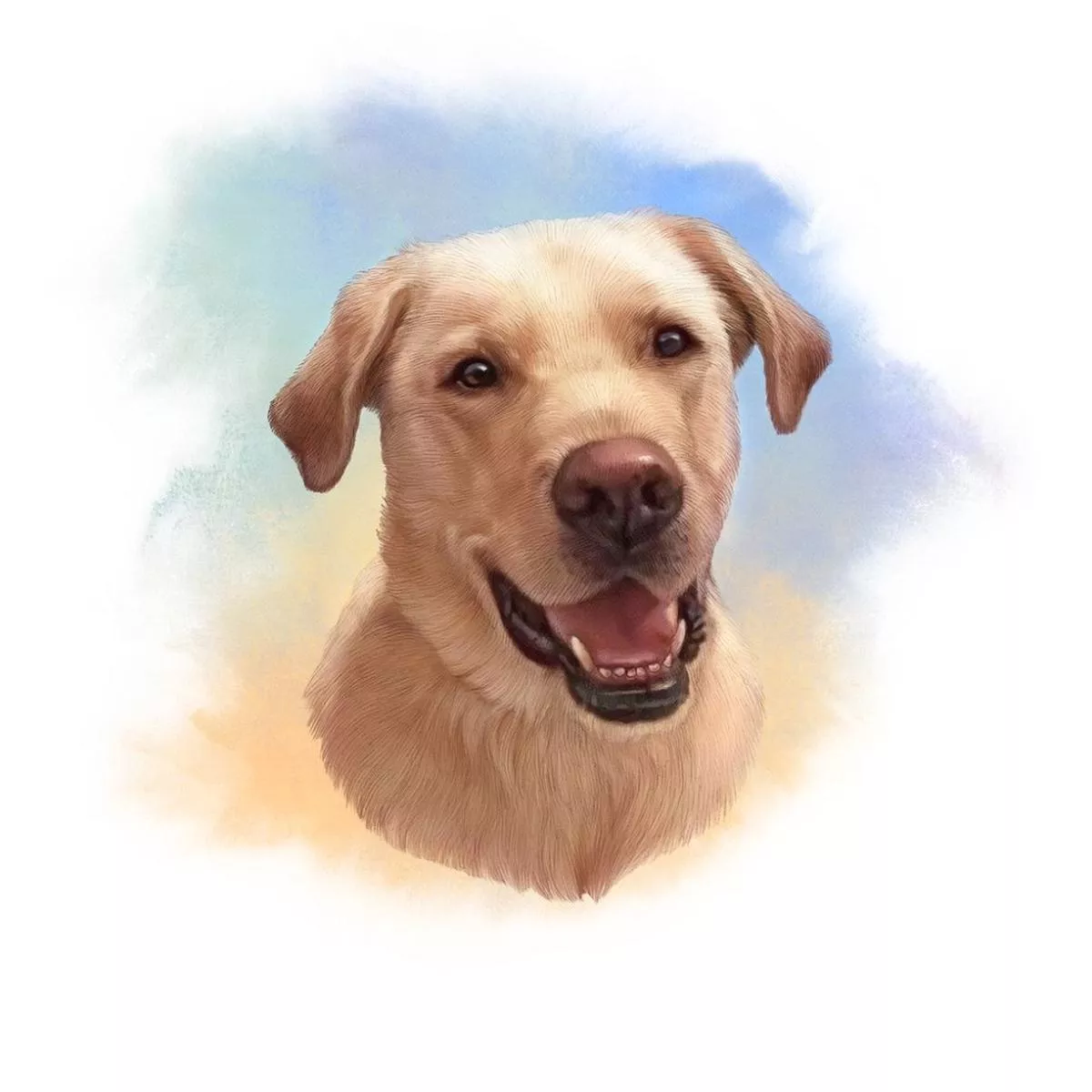 Labrador Retriever Portrait Fabric Panel – Multi