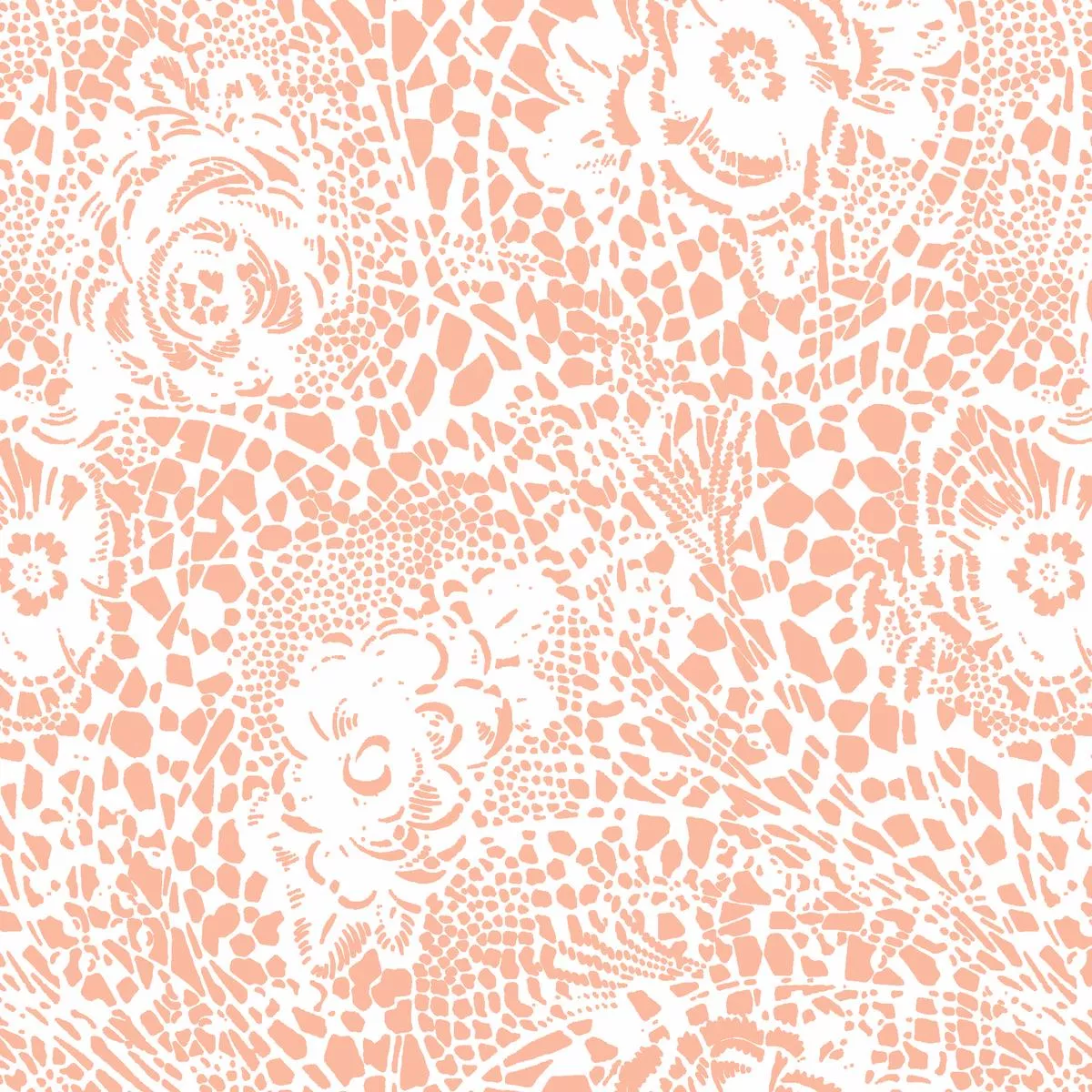 lace-meadow-on-peach-fabric Lace Meadow on Peach Fabric