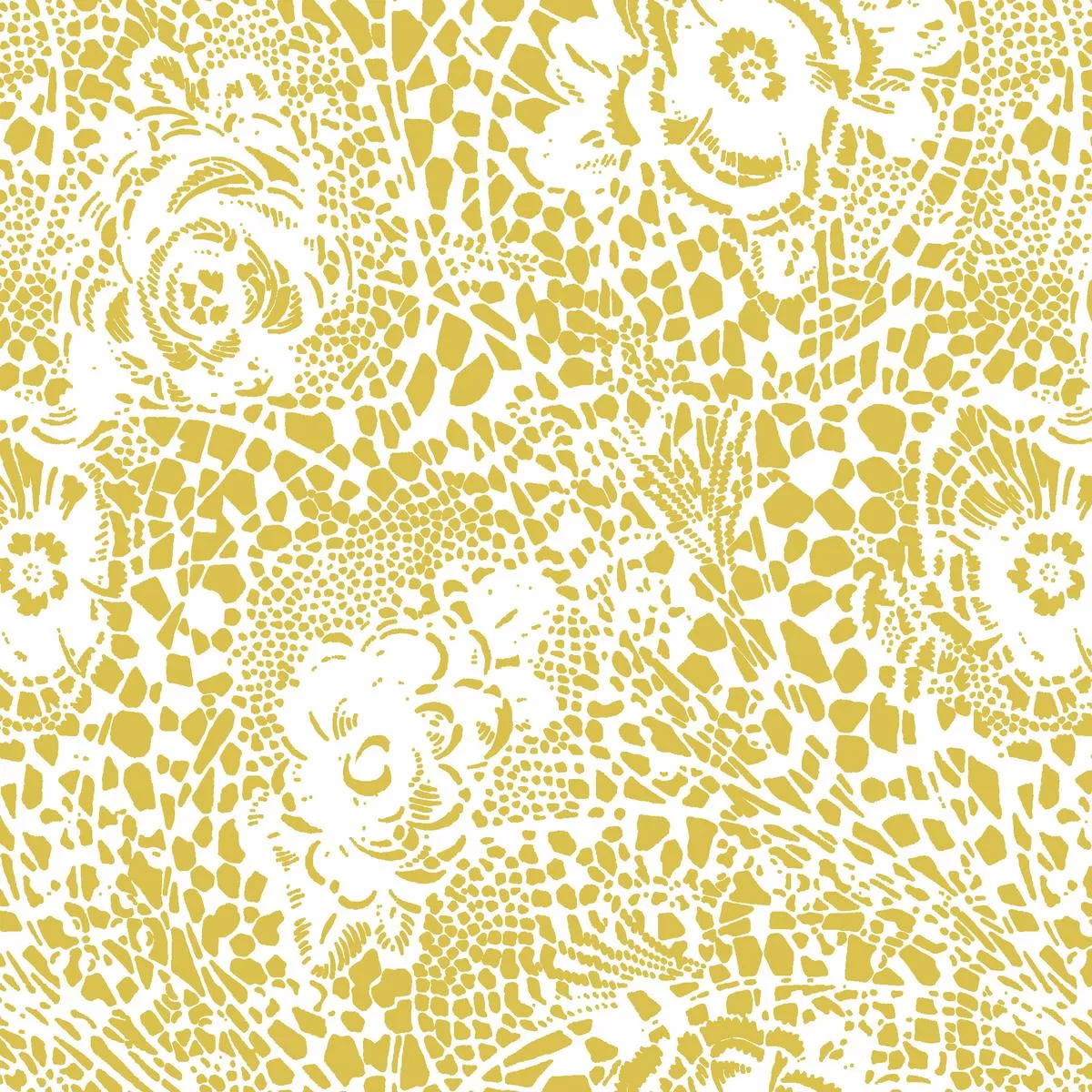 lace-meadow-on-yellow-fabric Lace Meadow on Yellow Fabric