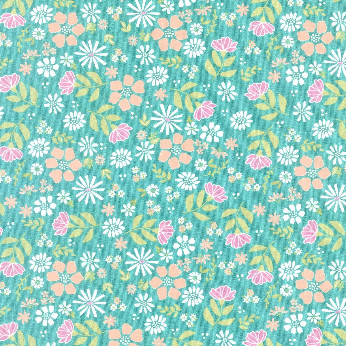 laguna-sunrise-wild-rose-teal-yardage Laguna Sunrise – Wild Rose Teal Yardage