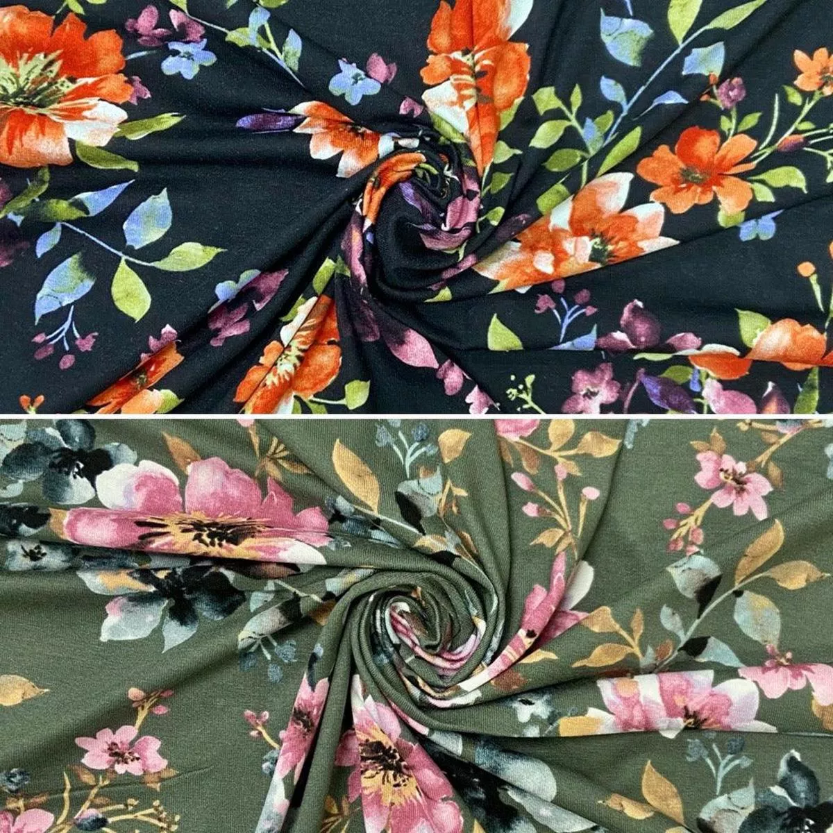 Large Bright Flowers Viscose Jersey Fabric