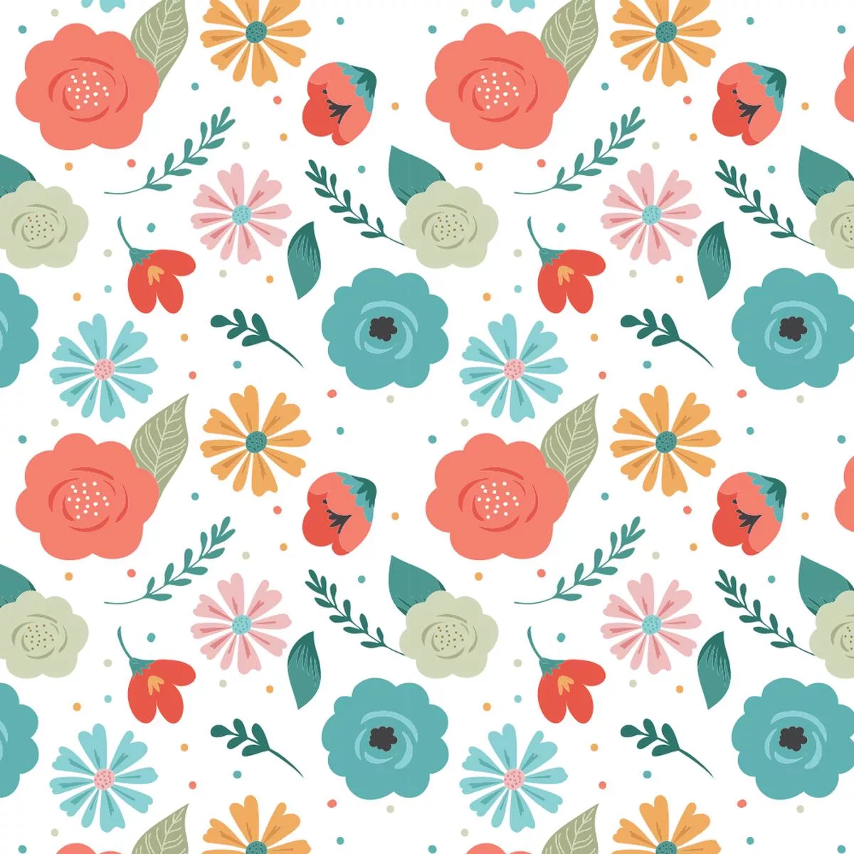 Large Cute Florals Fabric