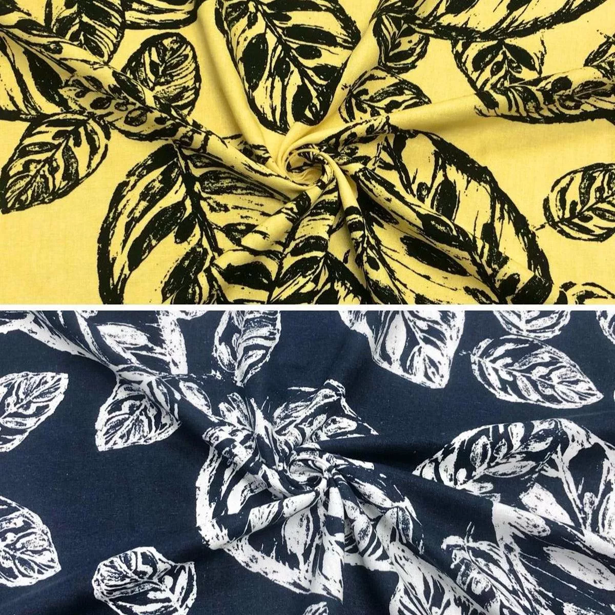 large-leaves-linen-viscose-fabric Large Leaves Linen Viscose Fabric