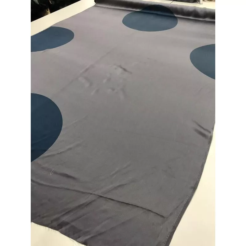 large-scale-polka-dots-silk-charmeuse-grey-blue Large-Scale Polka Dots Silk Charmeuse – Grey And Blue