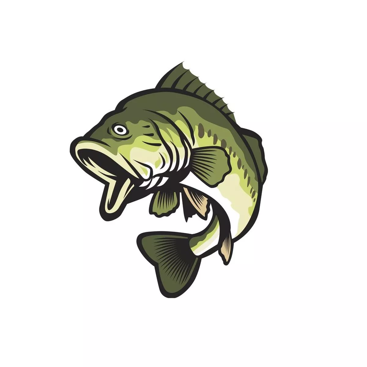 largemouth-bass-fabric-panel-white Largemouth Bass Fabric Panel – White