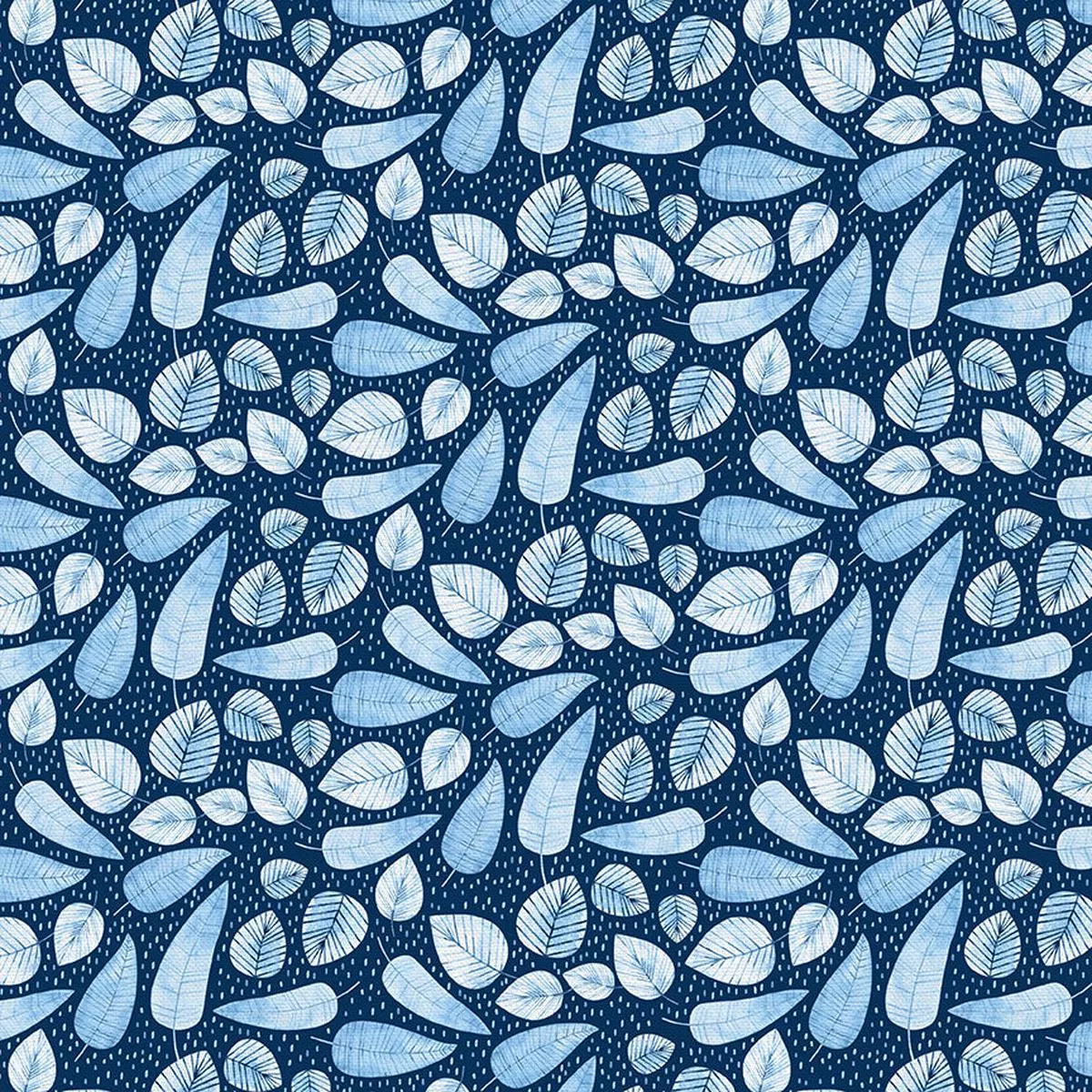 leaves-dark-blue-quilting-cotton Leaves – Dark Blue – Quilting Cotton