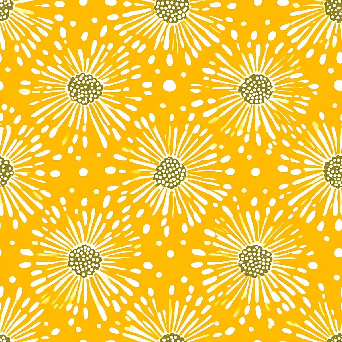 Lemon Burst Pattern 1 Quilting Cotton Fabric