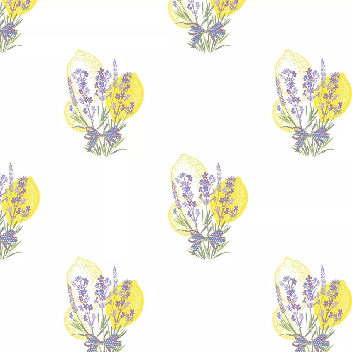 lemon-lavender-bouquet-fabric Lemon & Lavender Bouquet Fabric
