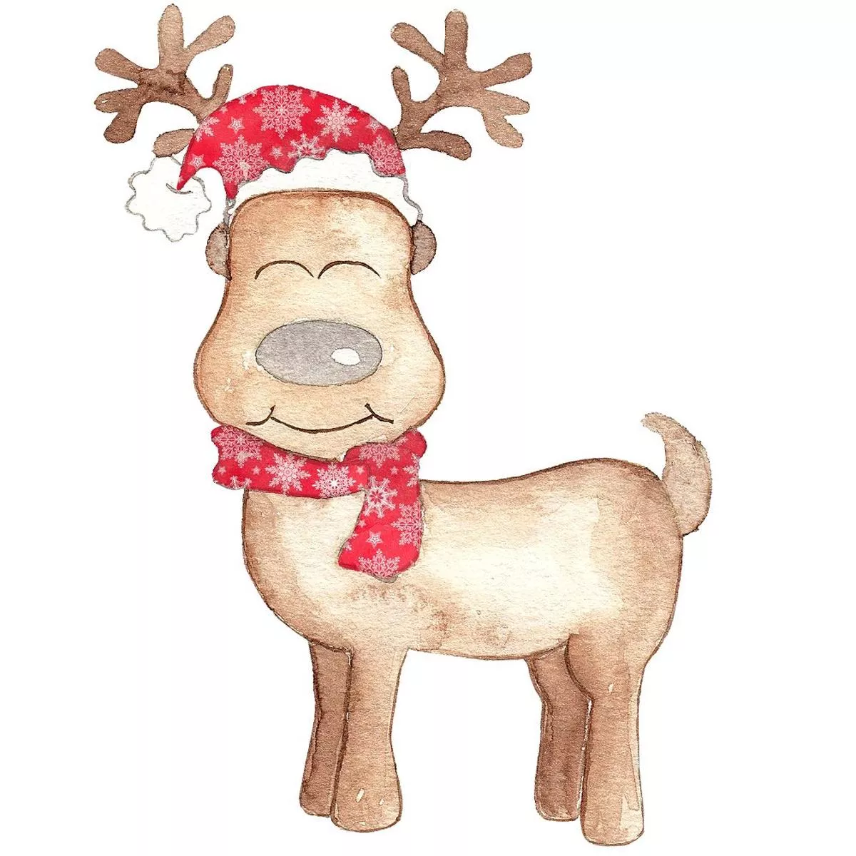 Let It Snow Reindeer Fabric Panel – Red