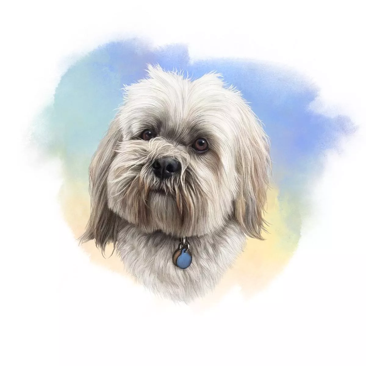 lhasa-apso-portrait-fabric-panel Lhasa Apso Portrait Fabric Panel