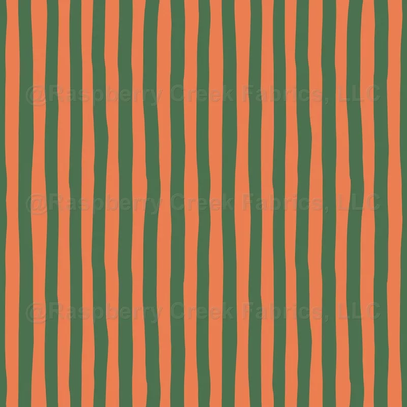 Light Orange & Green Wonky Stripes