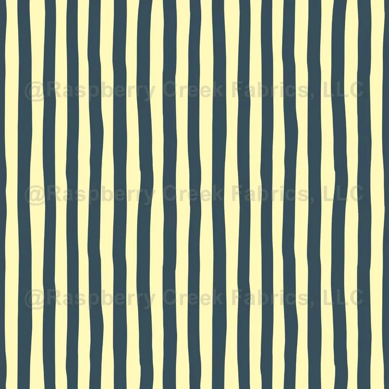 Light Yellow & Dark Gray Blue Wonky Stripes