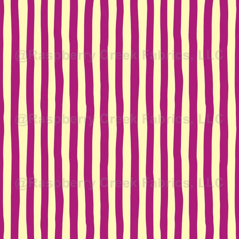 Light Yellow & Pink Wonky Stripes