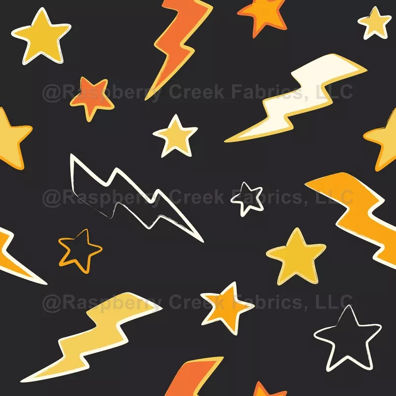 Lightning Bolts Orange Yellow Black