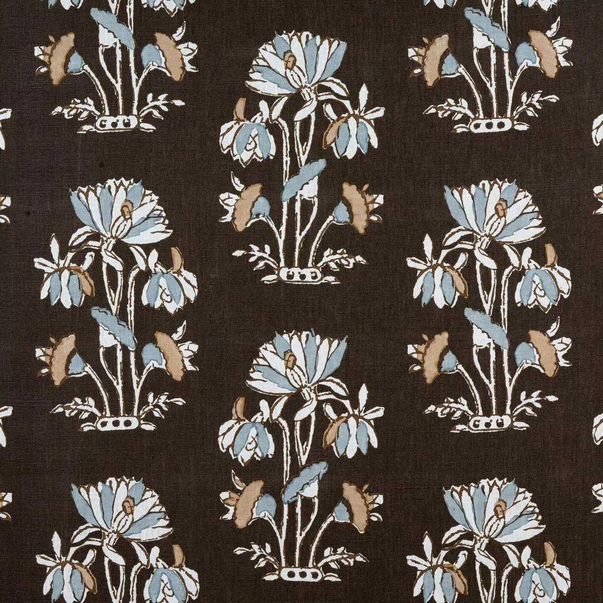 Lily Flower Black Fabric