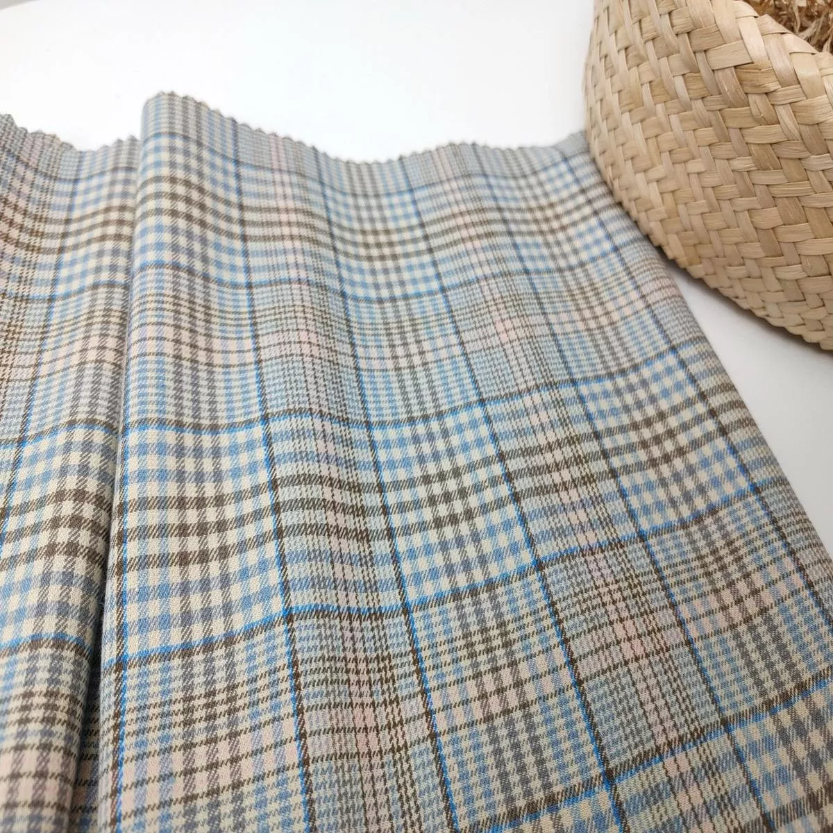 linen-cotton-stretch-plaid-fabric-7520 Linen Cotton Stretch Plaid Fabric 7520