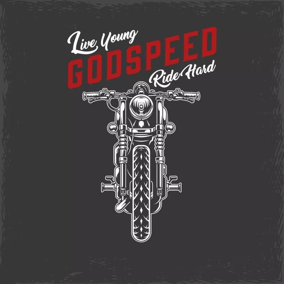 Live Young Ride Hard Fabric Panel – Black