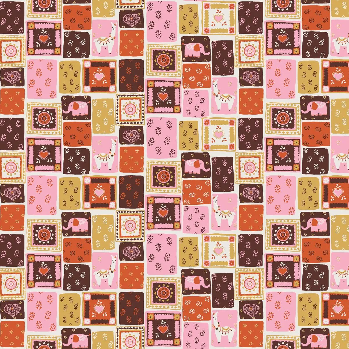 llama-love-on-sienna-fabric Llama Love on Sienna Fabric