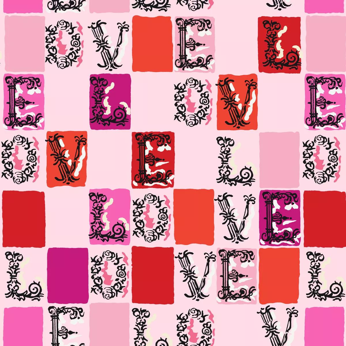 love-scrolls-in-crimson-fabric Love Scrolls in Crimson Fabric