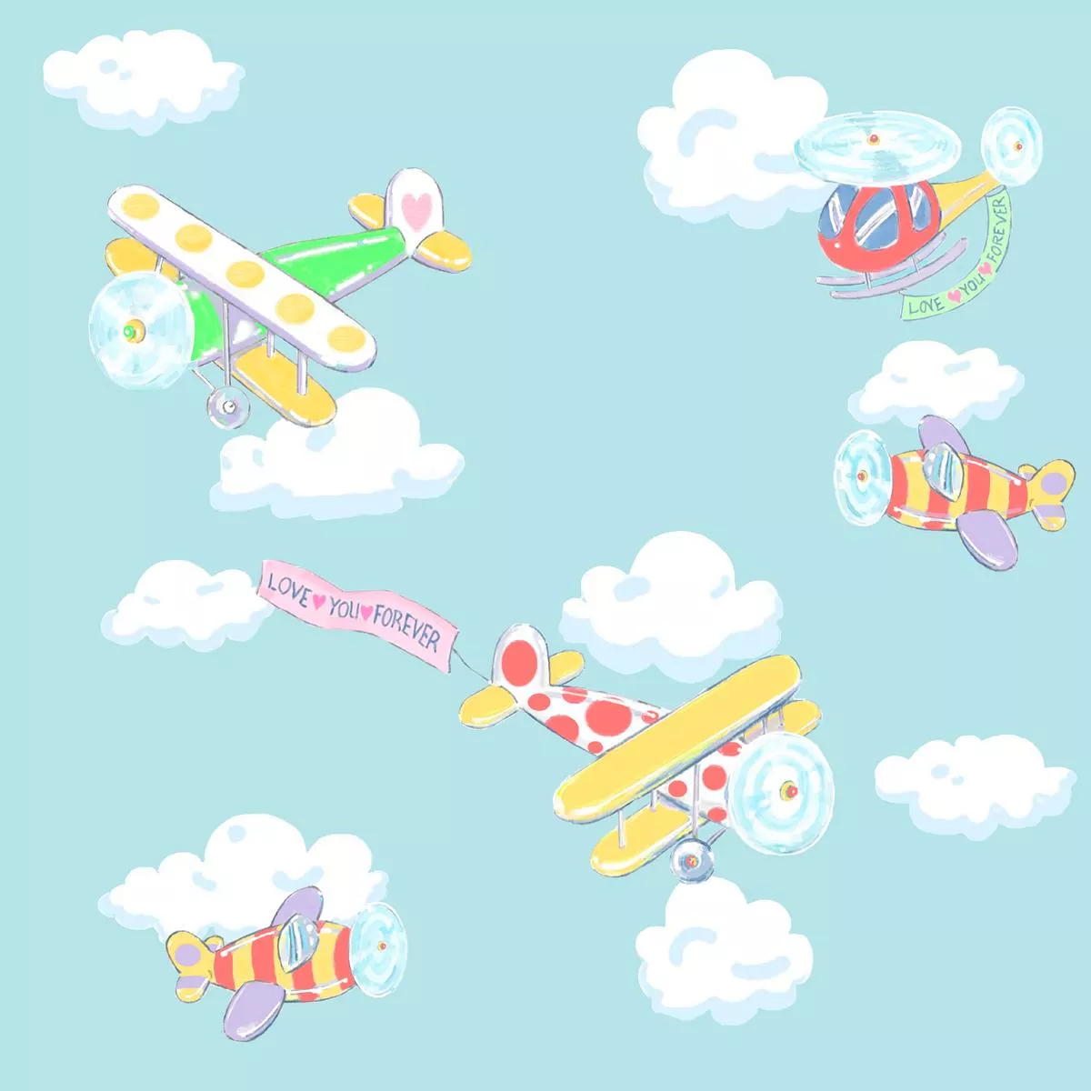 love-you-forever-airplanes-fabric Love You Forever Airplanes Fabric
